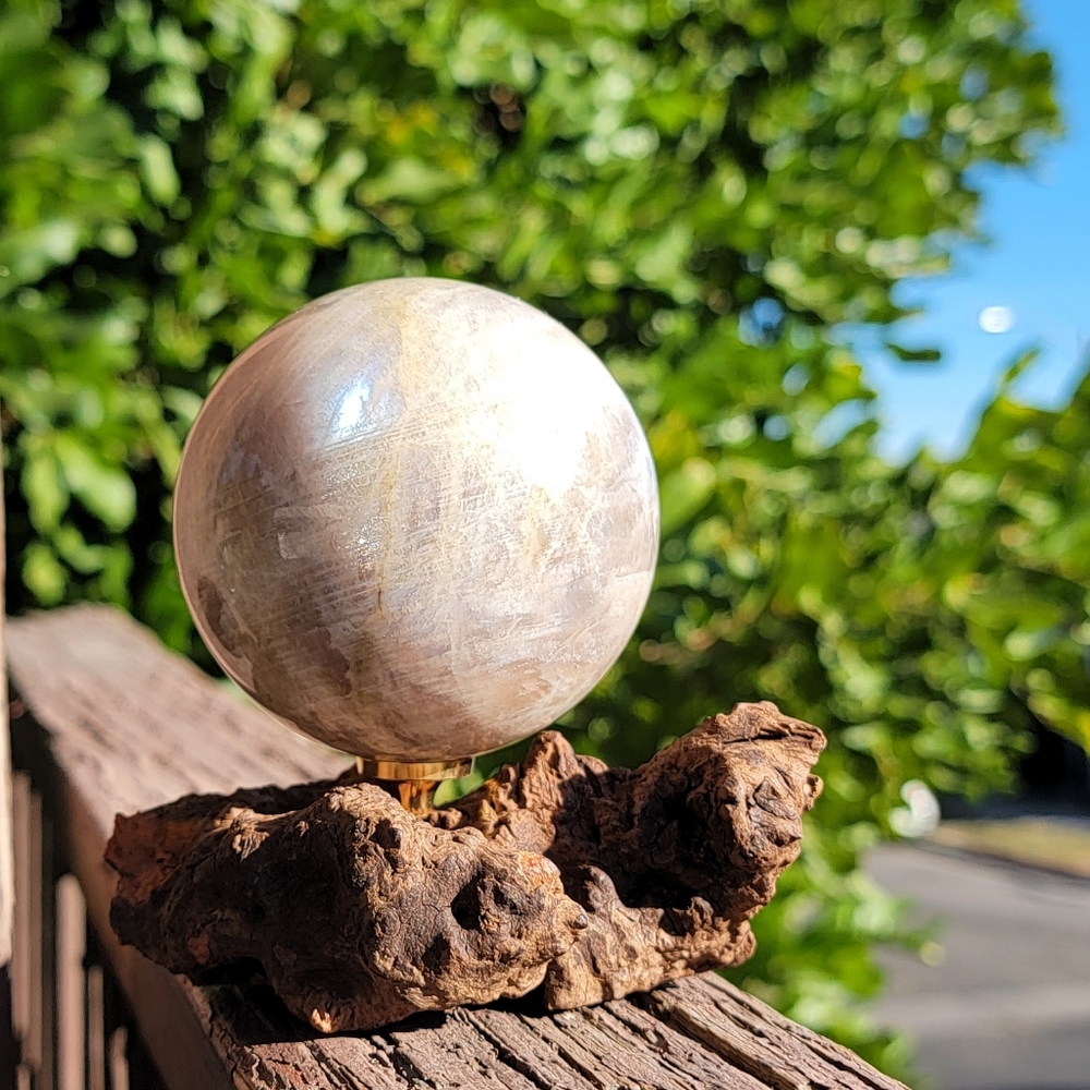 NEW PEACH MOONSTONE SPHERE